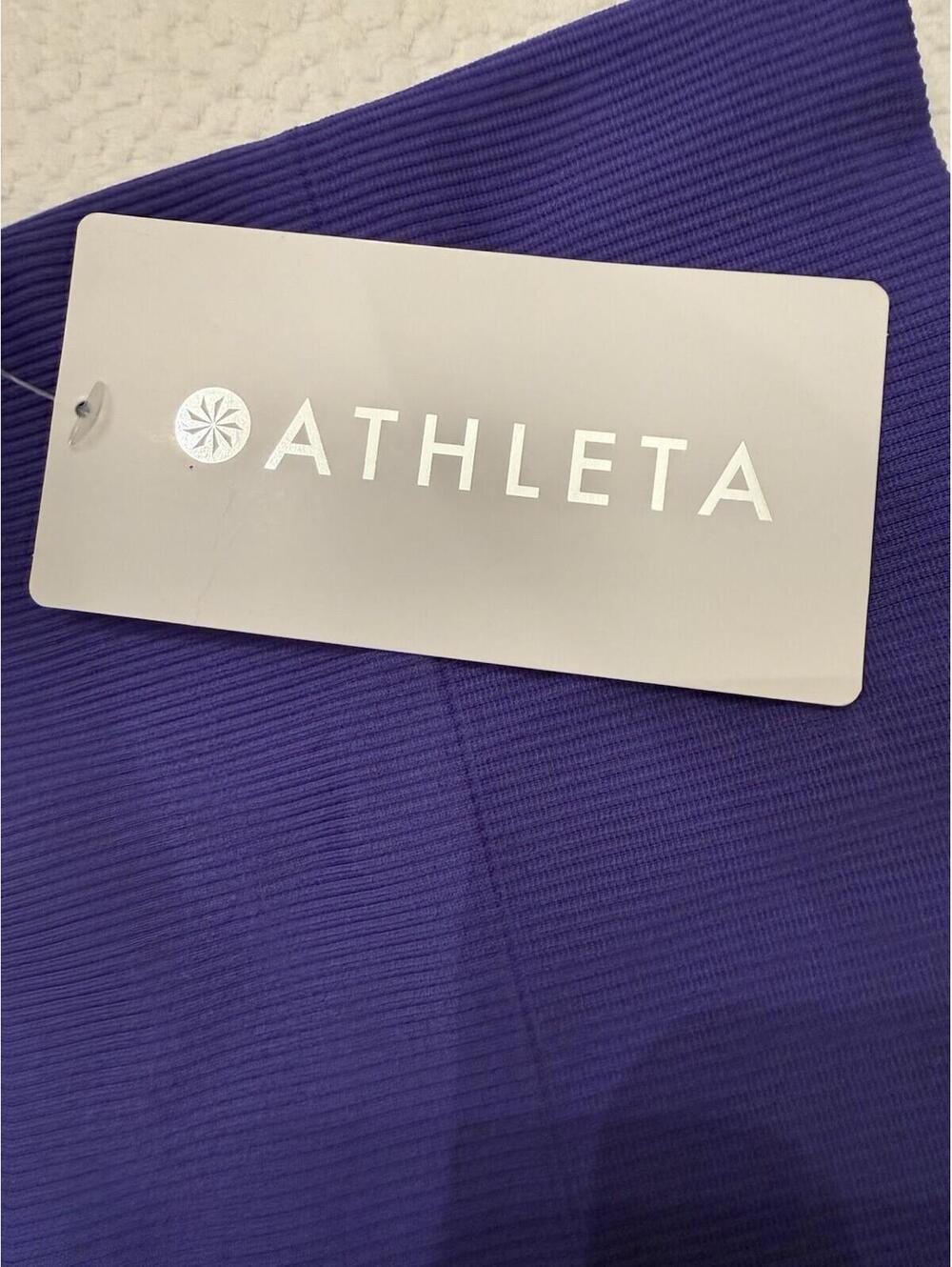 Athleta Cropped Ribbed Collared Shirt Deep Purple Size L - Picture 5 of 6